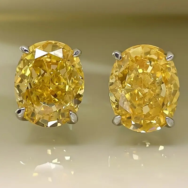 Sterling Silver Yellow Sapphire Earrings