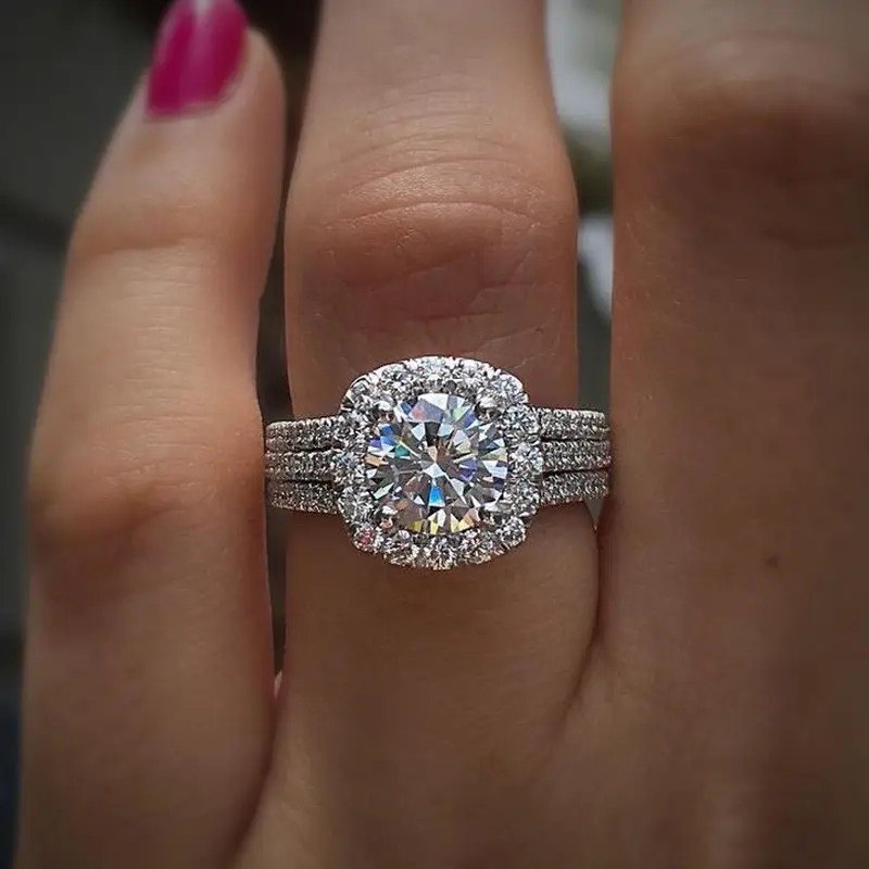 Beautiful Sterling Silver Square Cut Sapphire Ring Sz 9