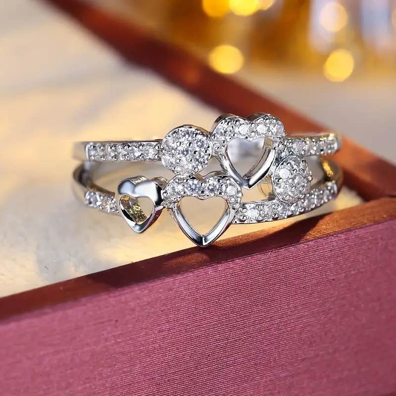 Beautiful Sterling Silver Sweet Heart Ring Sz 9