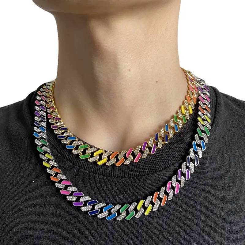 Sterling Silver Chunky Mens Bling Necklace