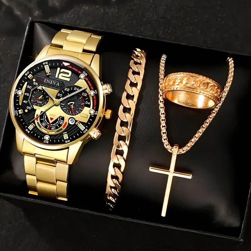 Gold/Black Luxury Black Face Men’s Watch?