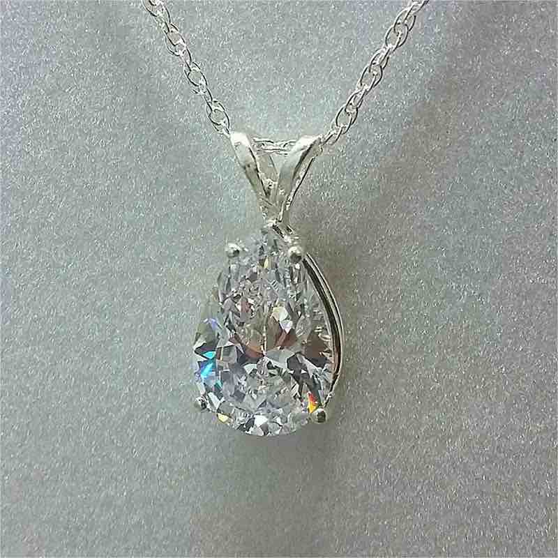 Gorgeous Sterling Silver Sapphire Drop Necklace ?