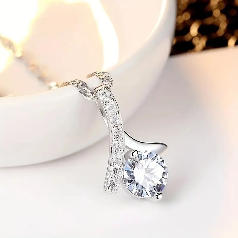 Beautiful 925 Silver Sapphire Necklace  