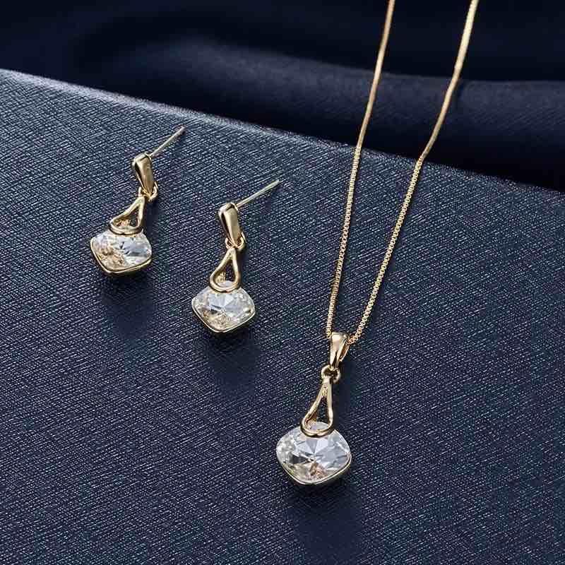 18K Gold Plated Necklace and Earrings