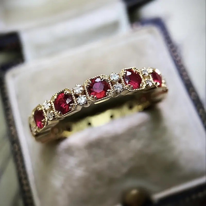 18K Gold Plated Sapphire Ring sz 9