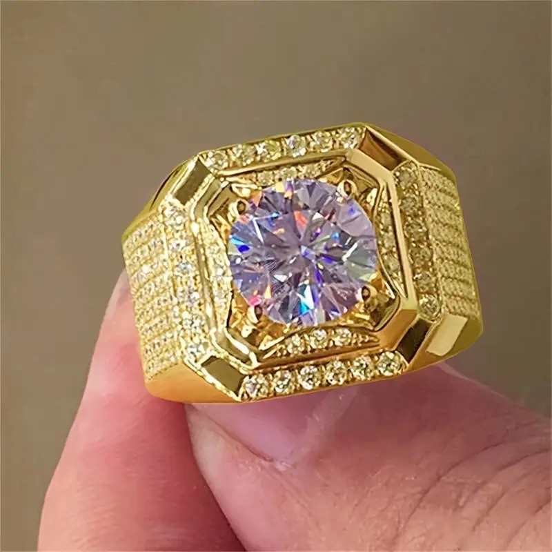 18K Gold Plated Sapphire Ring sz 9