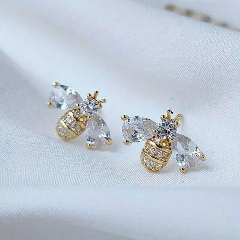 18K Gold Plated Sapphire Earrings