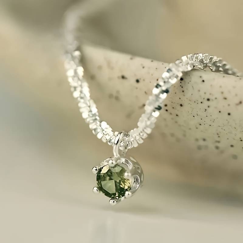 Sterling Silver Green Sapphire Necklace