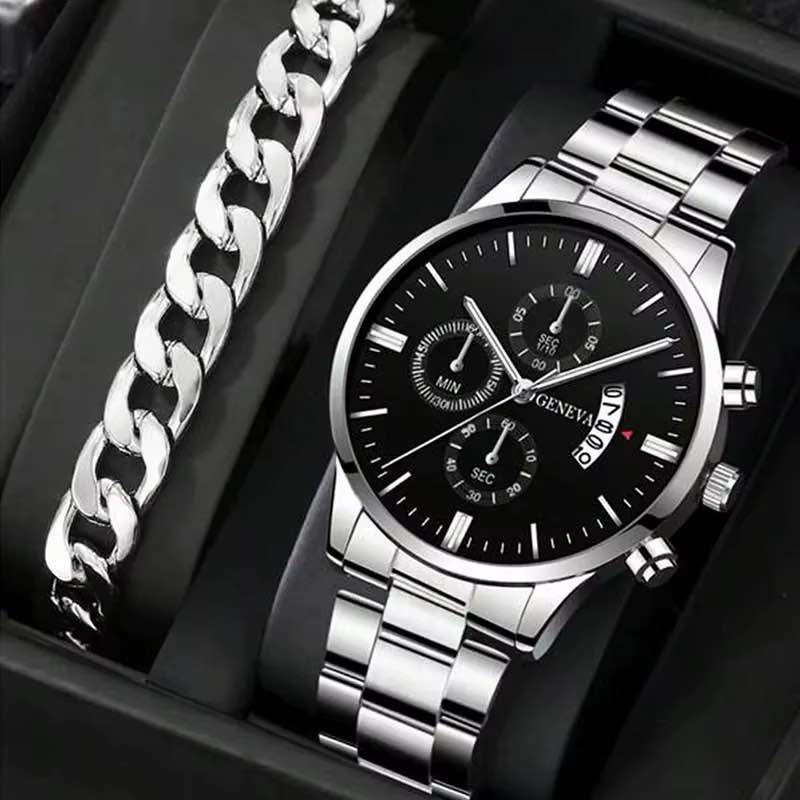 Sterling Silver Men’s Watch Set 