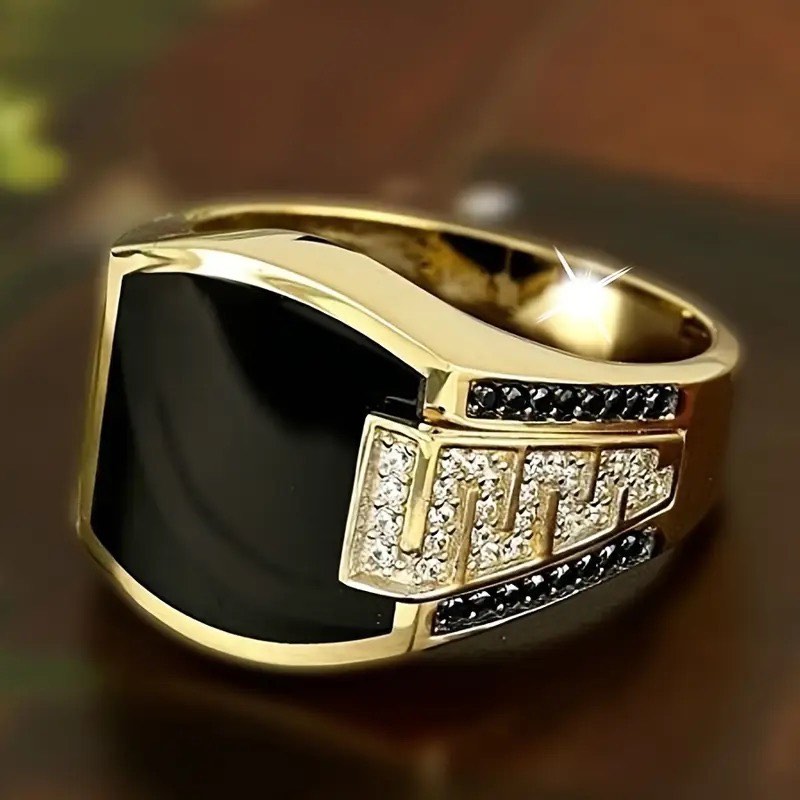 18K Gold Plated Mens Ring Size 9