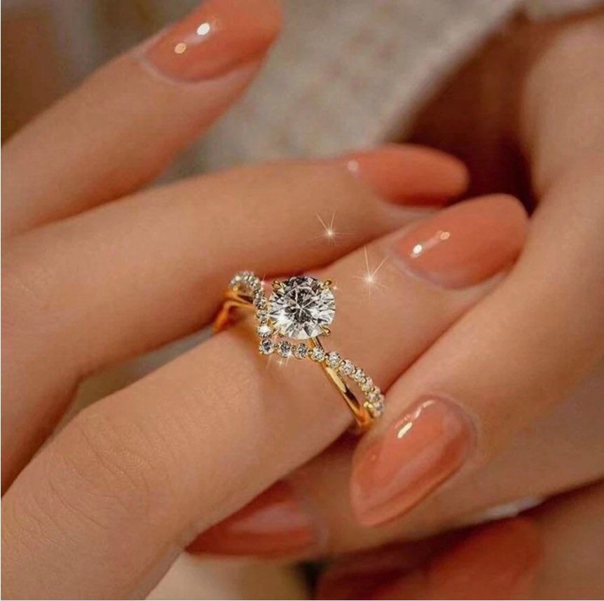 Gold Plated Sapphire Adjustable Ring