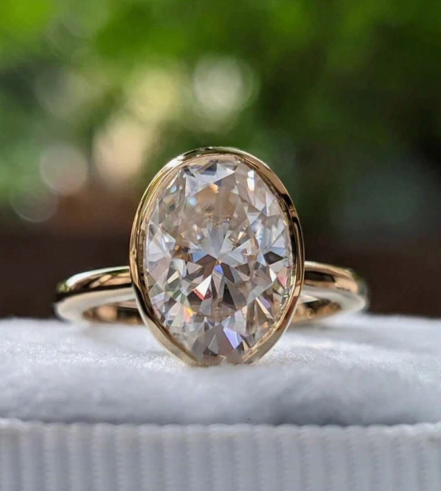 18K Gold Plated Sapphire Ring Sz 9