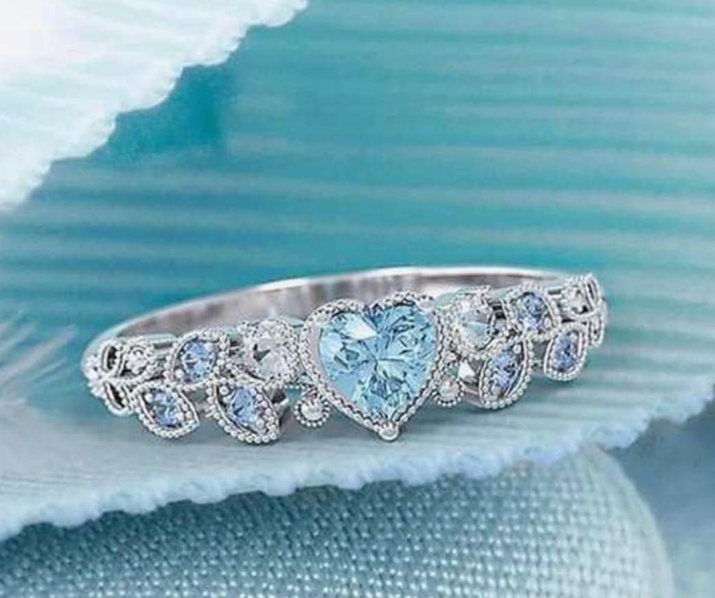 Sterling Silver Sapphire Ring Size 8