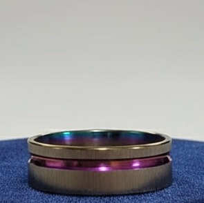Stainless Steel Iridescent Ring Sz 10