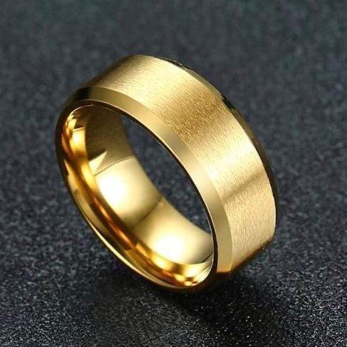 Gold Plated Stainless Steel Ring Sz 9