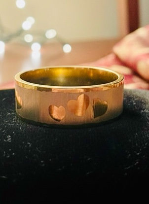 Gold Plated Stainless Steel Ring Sz 8