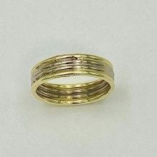 Gold Plated Stainless Steel Silver Ring- Sz9