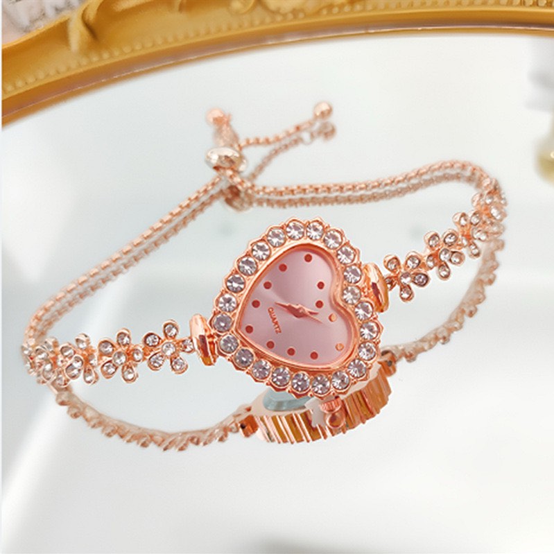 18K Gold Plated Sapphire Heart Watch Bracelet