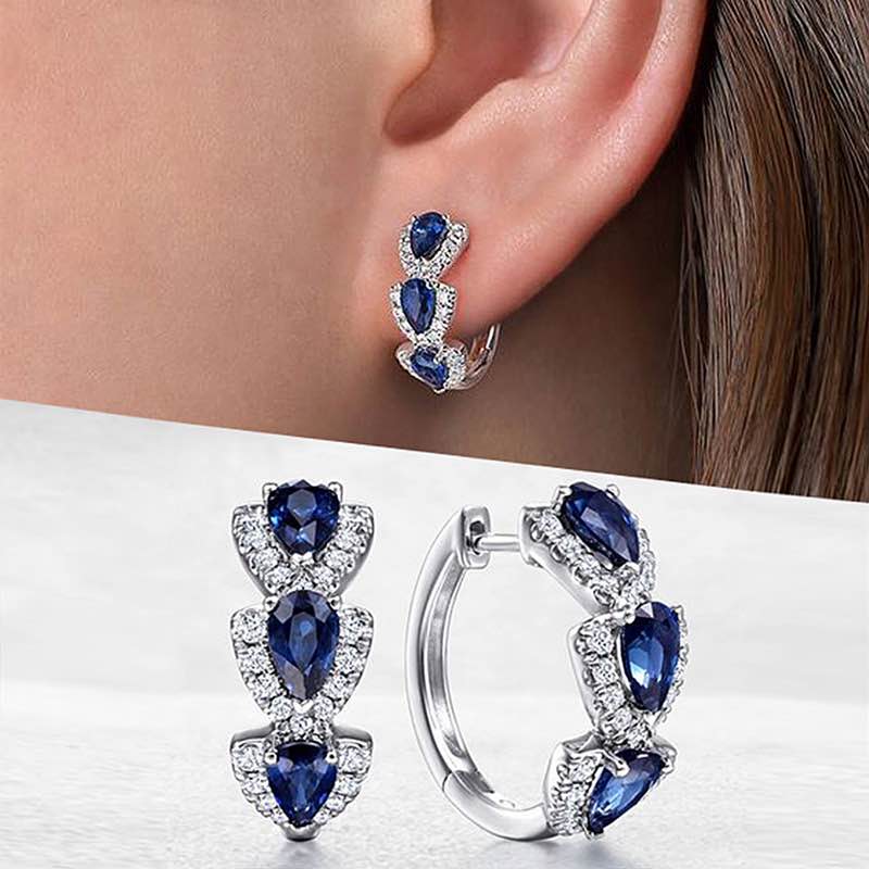 Sterling Silver Sapphire Earrings