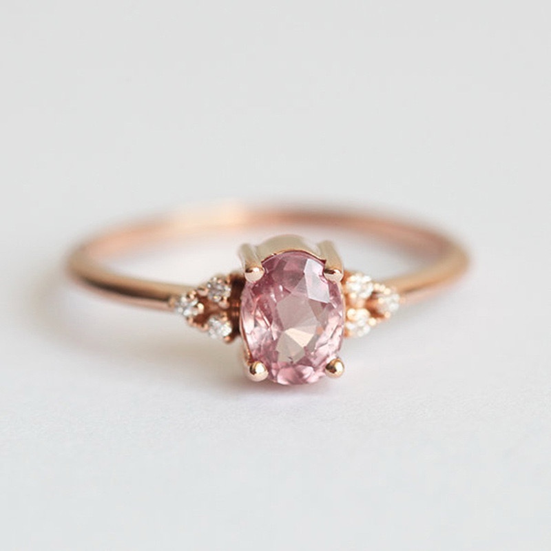 Rose Gold Plated Sapphire Ring – Size 8