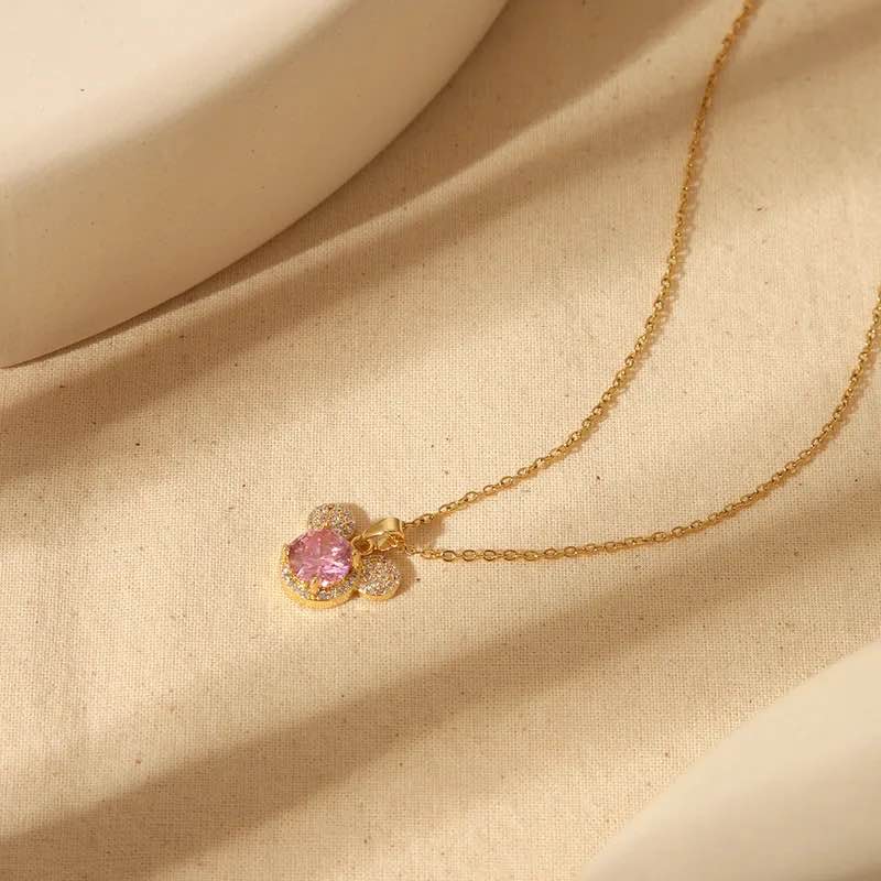 Disney 18K Gold Plated Sapphire Necklace