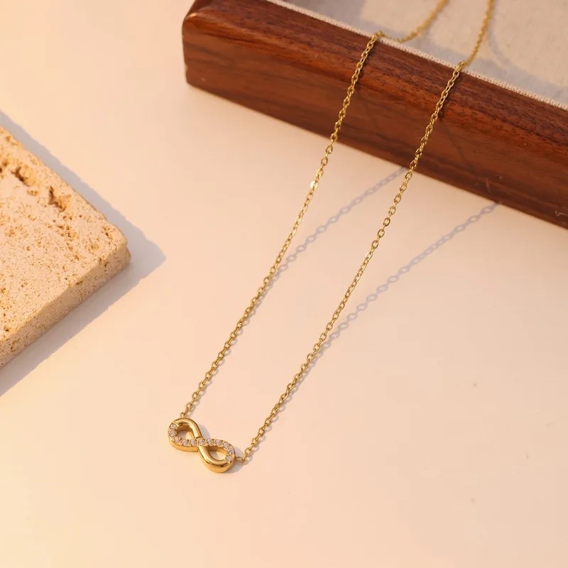 18K Gold Plated Sapphire Infinity Necklace