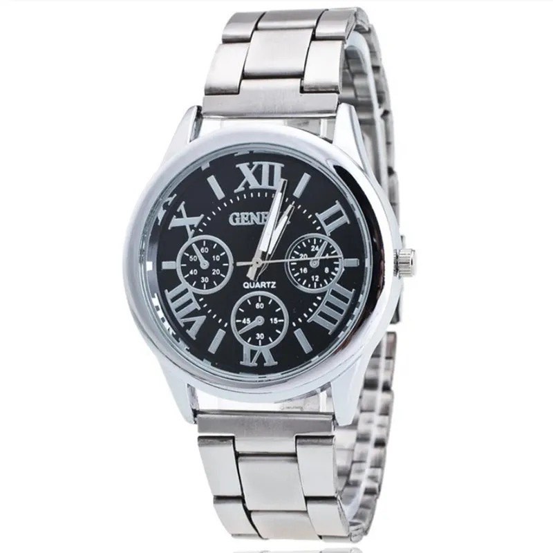 Sterling Silver Classic Geneva Watch