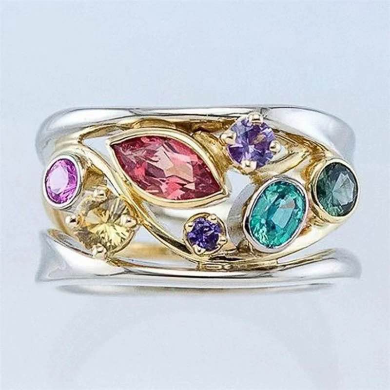 Sterling Silver Gem Mega Ring – Size 8