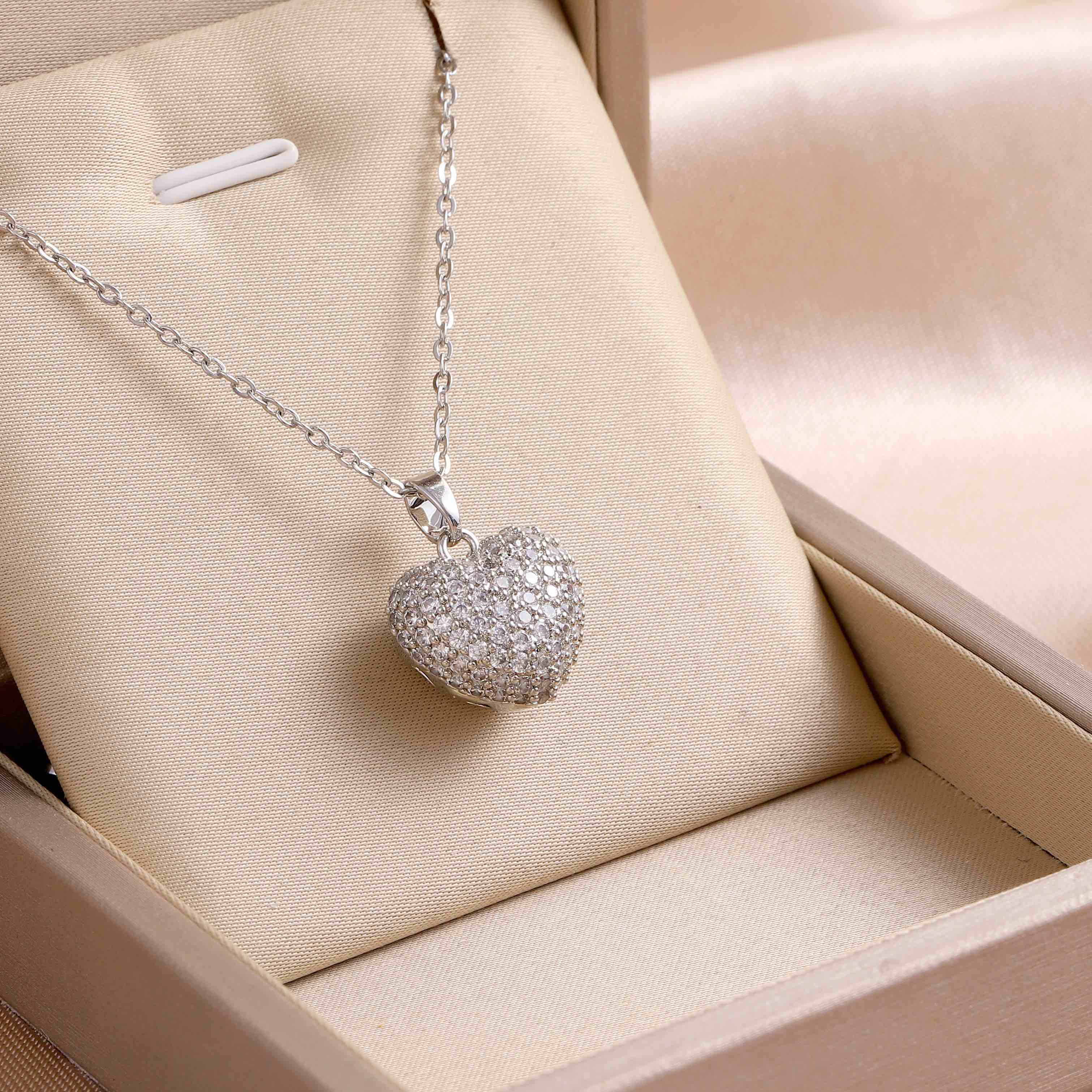 Sterling Silver Sapphire Heart Pendant