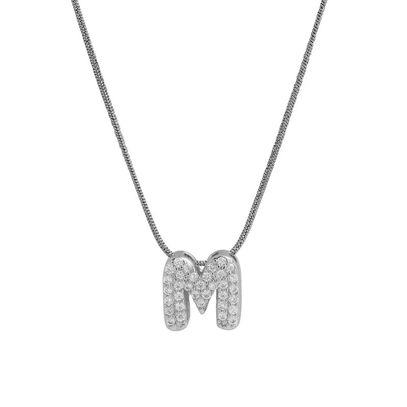 Sterling Silver Sapphire M Pendant