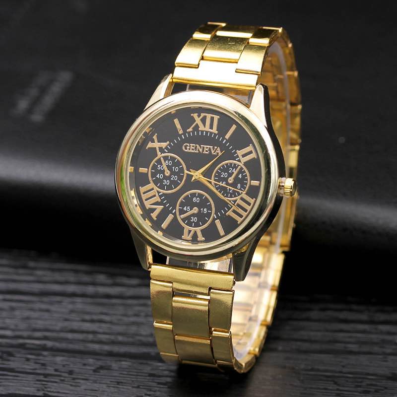 Geneva Classic Gold Black Watch
