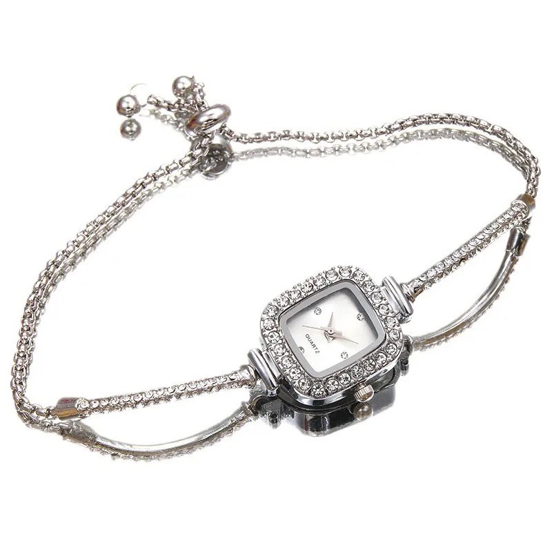 Luxury Sapphire Wristlet Silver Watch