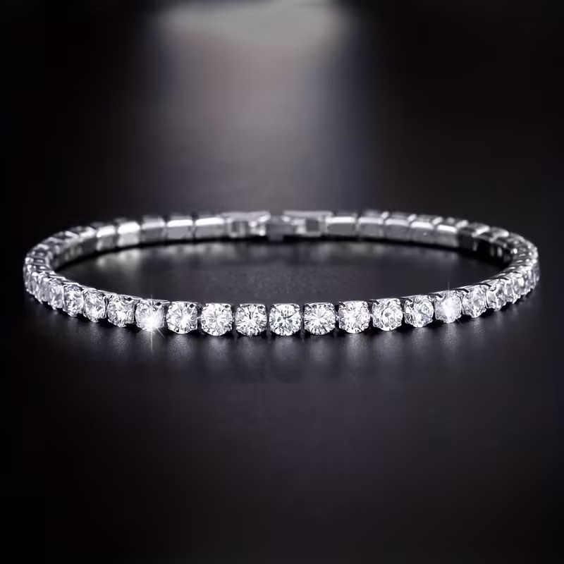 Sterling Silver Sapphire Tennis Bracelet