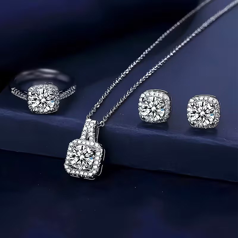Sterling Silver Necklace & Earrings Set