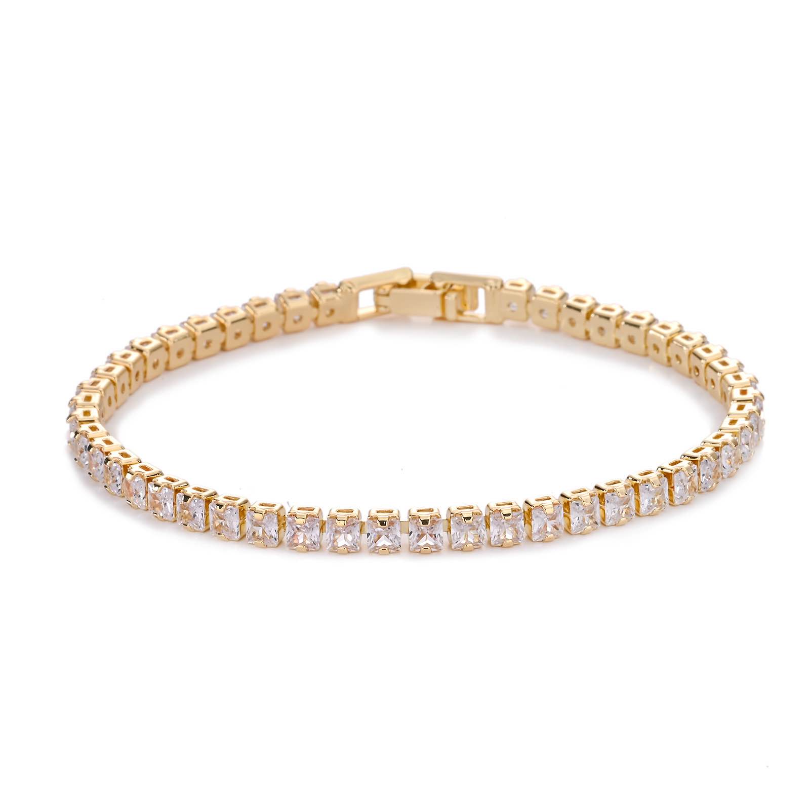 18K Gold Sapphire Studded Tennis Bracelet 