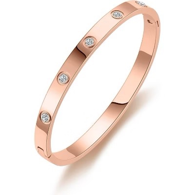 Rose Gold Sapphire Rounded Bangel 