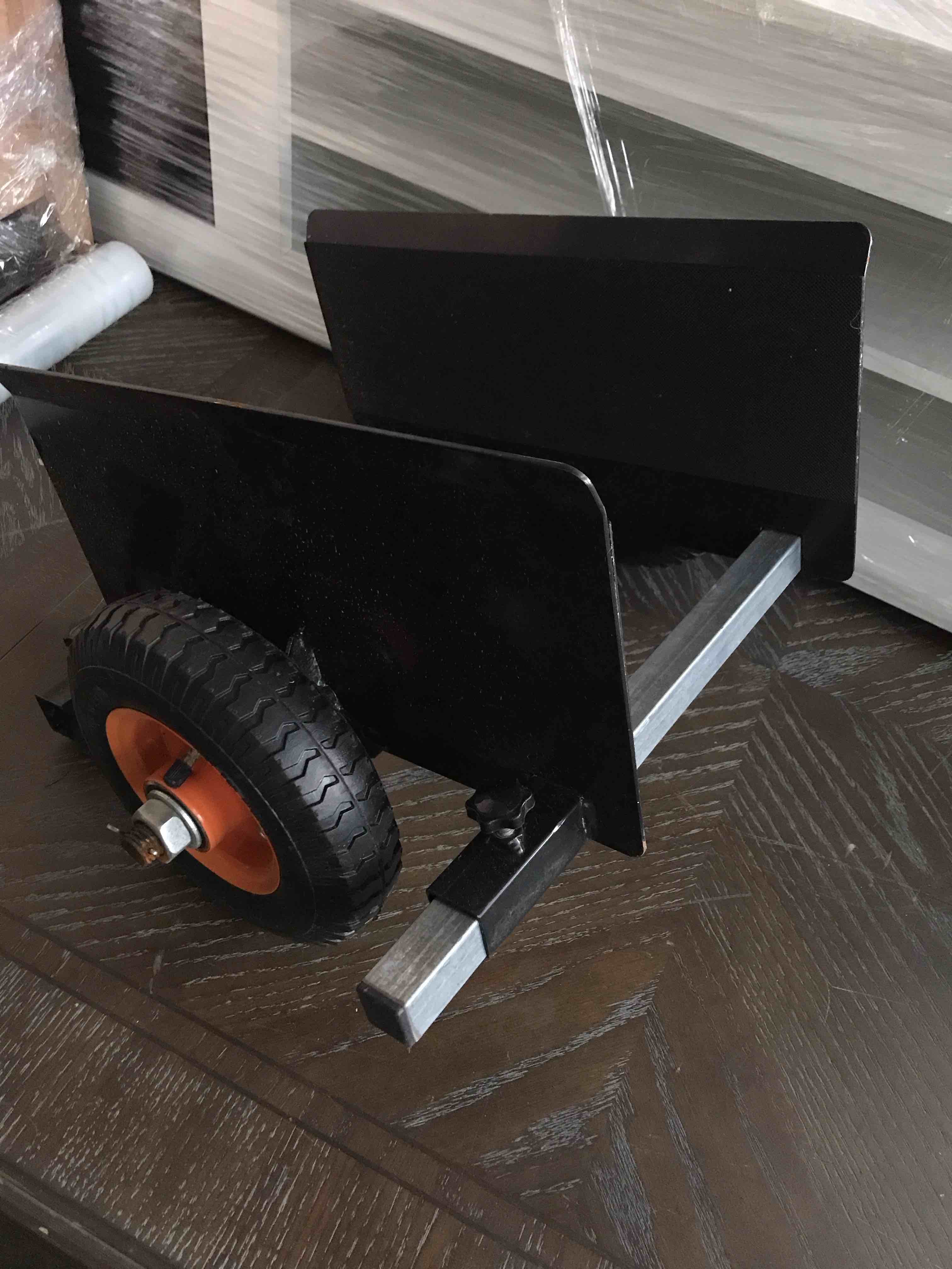Drywall Cart - Lumber, Wood Paneling, and Plywood Carrier Holds up to 600lbs - Door Dolly with 10-inch Inflatable Wheels by Pentagon Tools (Black)