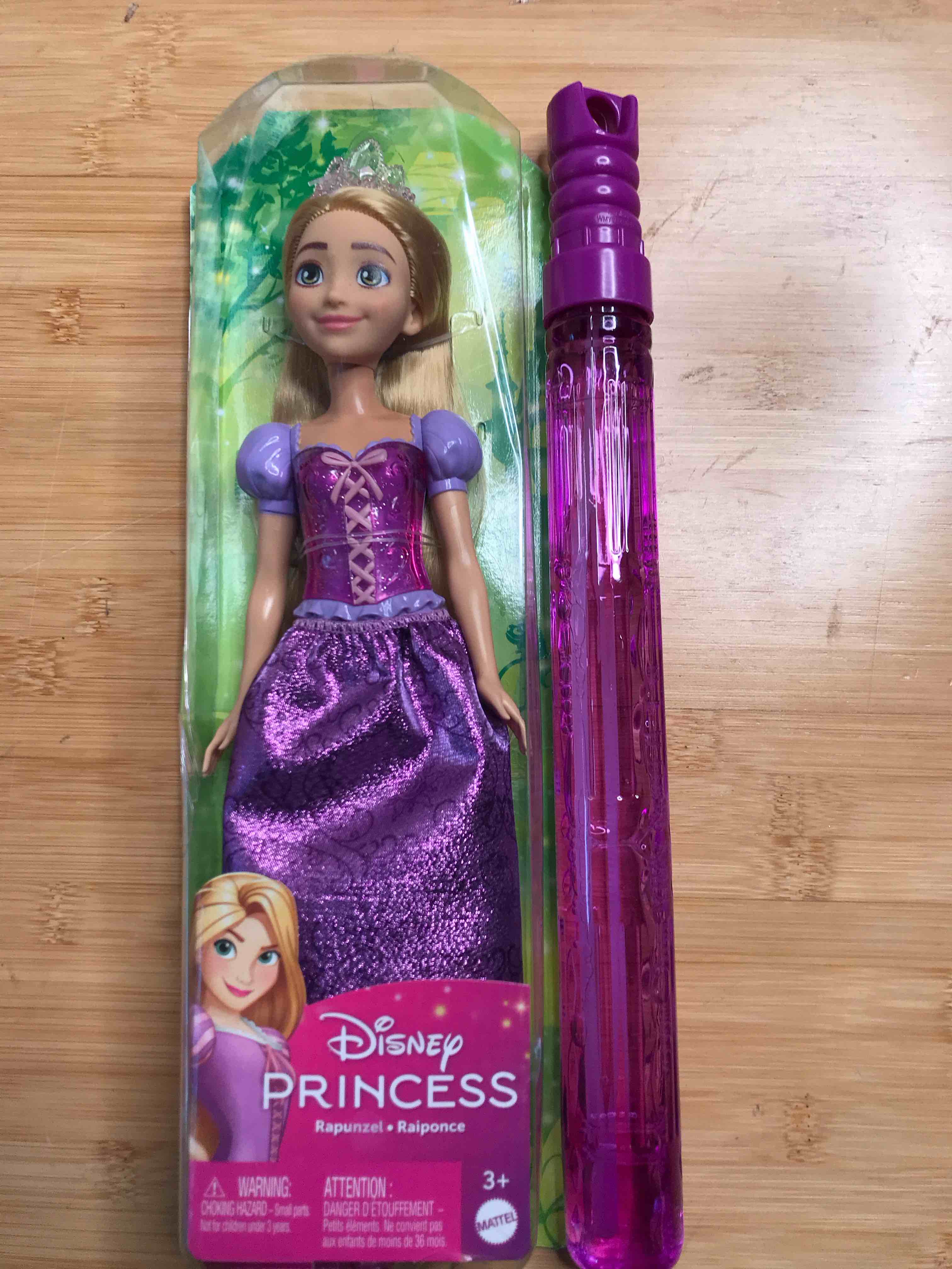 Mattel Disney Princess Toys, Rapunzel Fashion Doll, Sparkling Look with Blonde Hair, Blue Eyes & Tiara Accessory, Inspired by the Movie Tangled