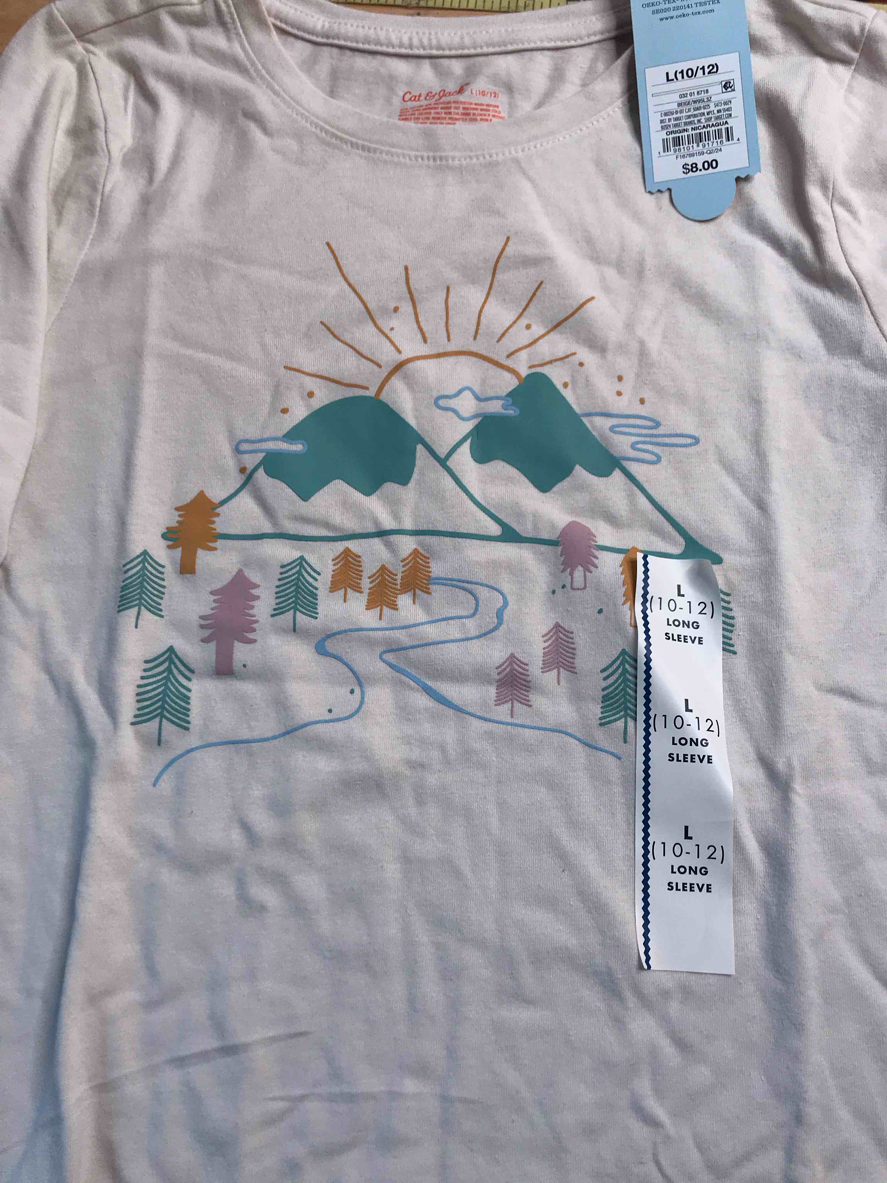 Cat and Jack Mountain Adventure Long Sleeve T-Shirt Kids L (10-12)