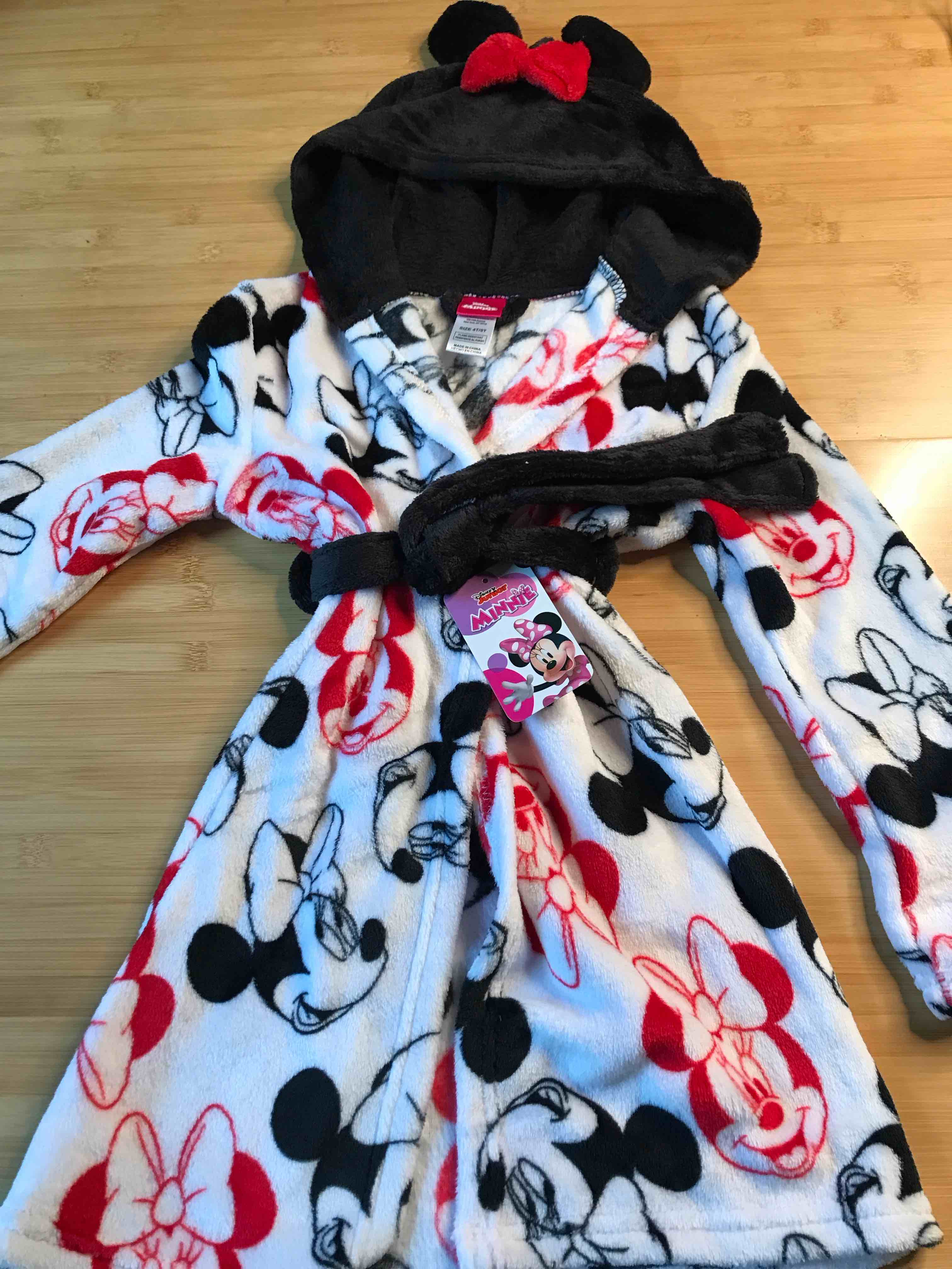 disney girls minnie mouse robe 4t/5t