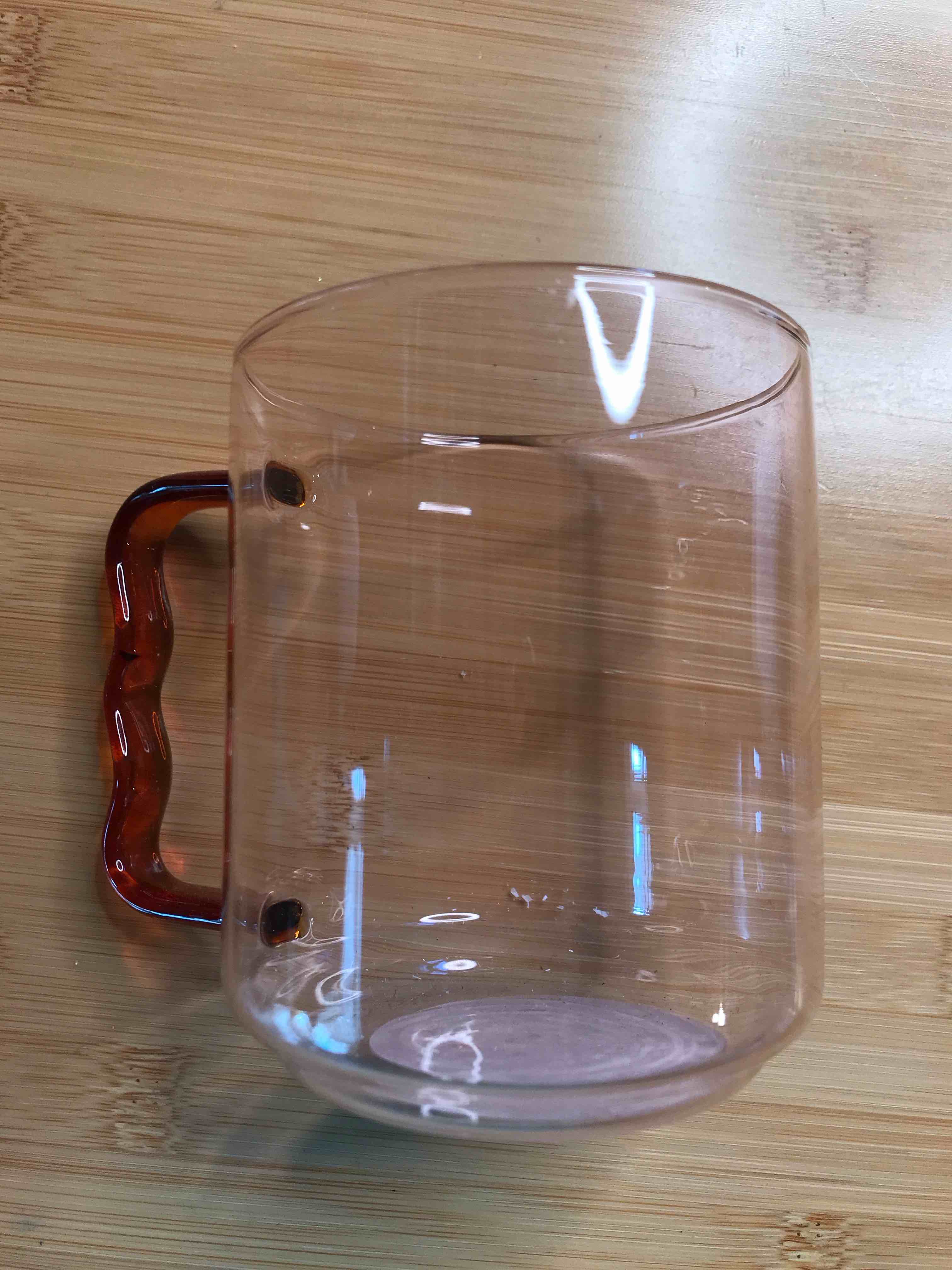 Room Essentials Glass Mug pink with Berry Handle