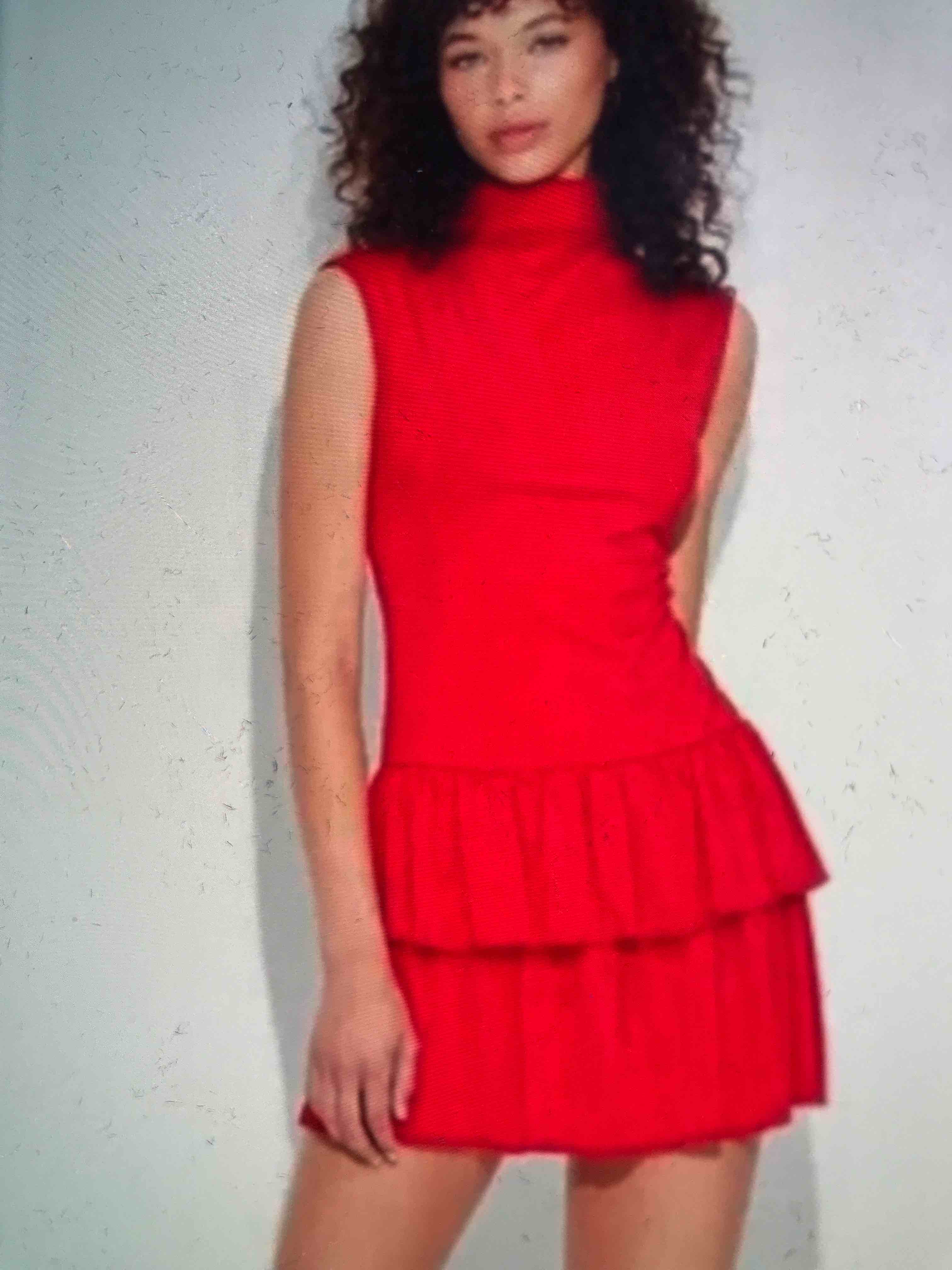 Wild Fable Red Ruffled Tiered Mini Dress Size L