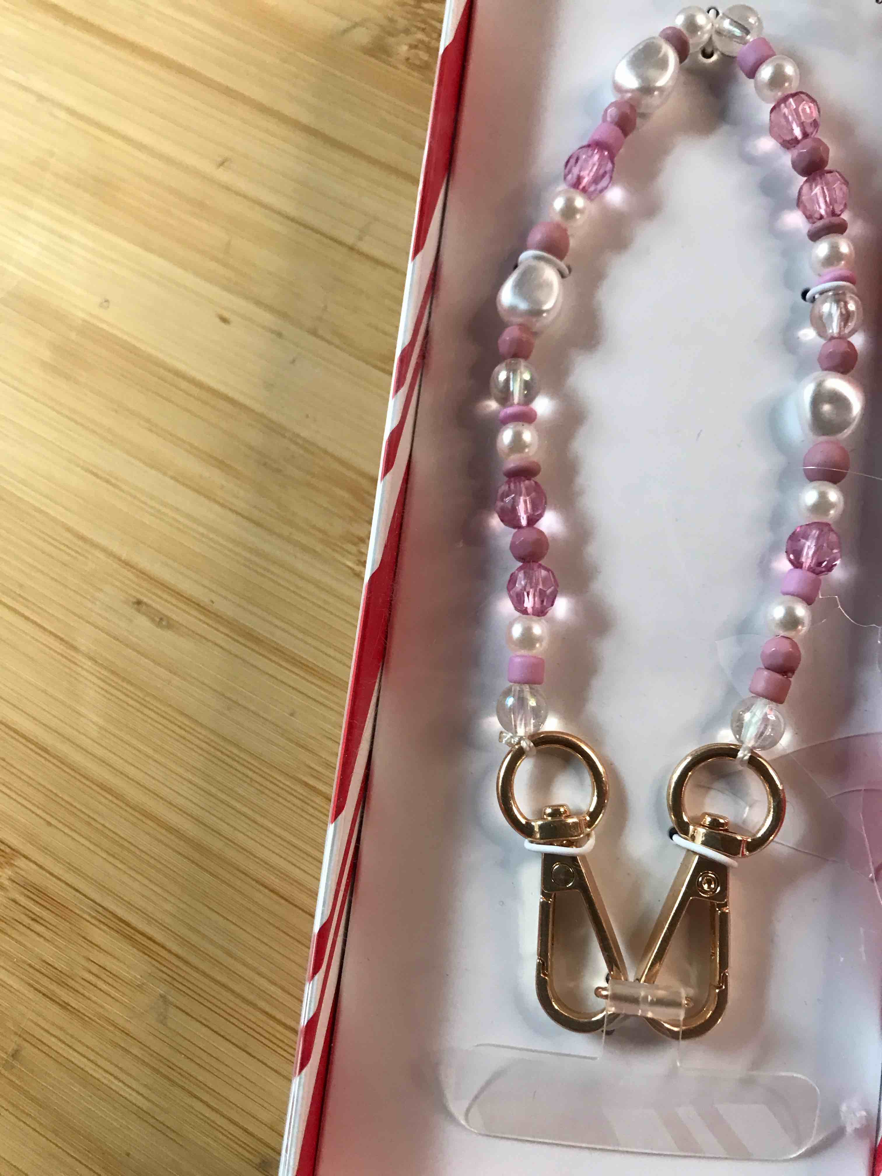Beaded Accessory Wristlet/Phone Strap - A New Day™ Pink/White