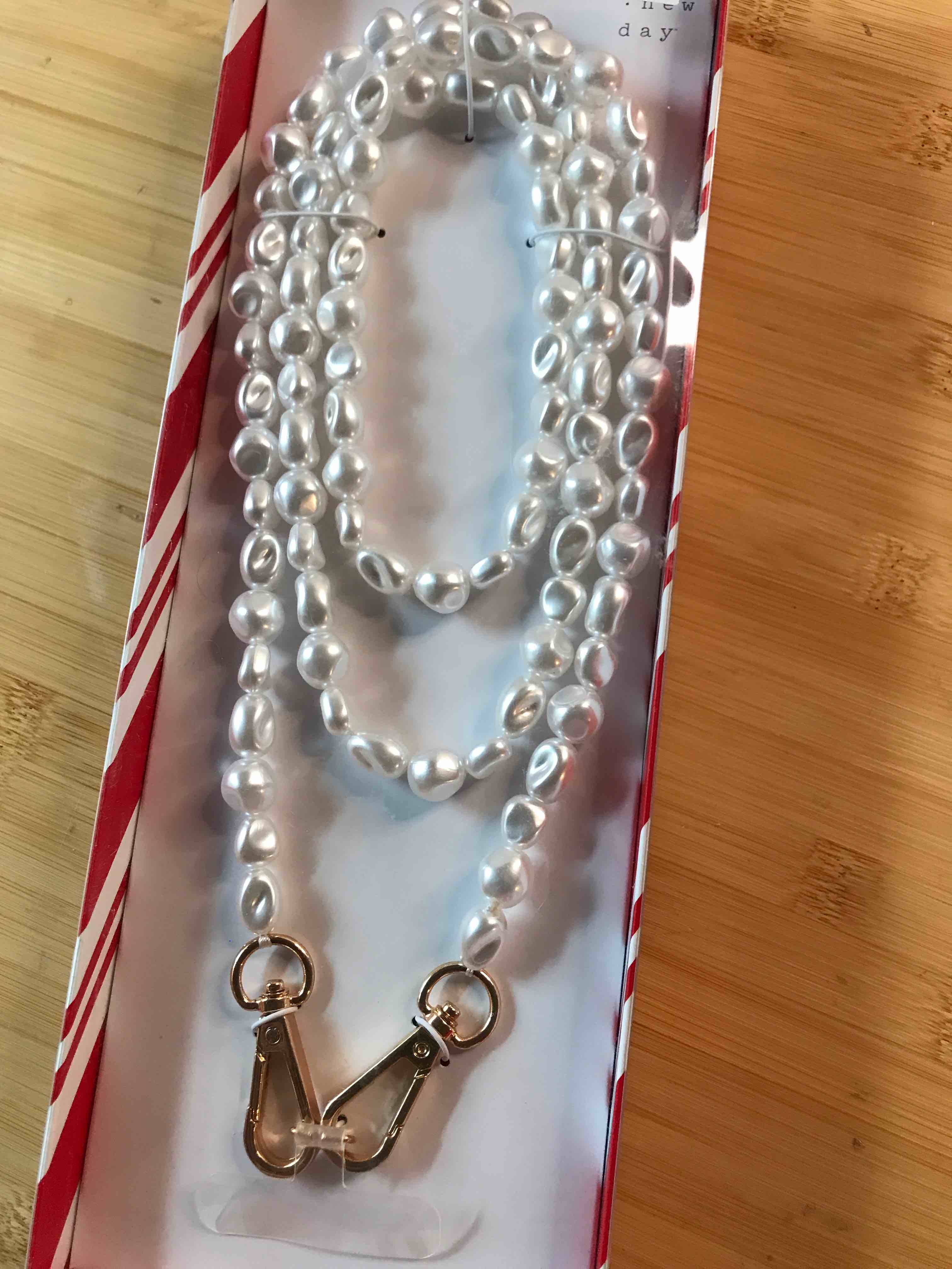 Pearl Accessory Crossbody Wristlet/Phone Strap - A New Day™ White