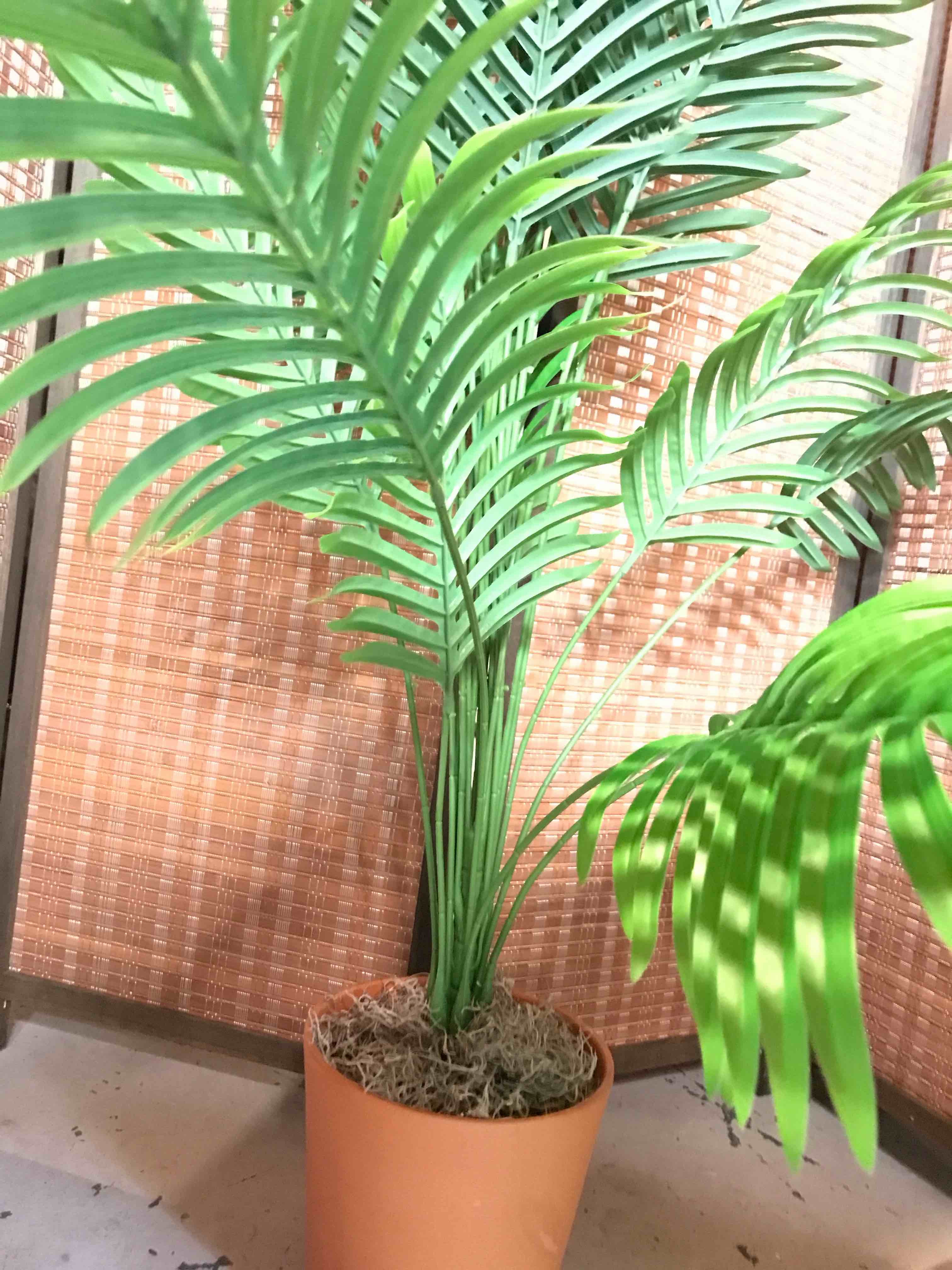 4ft Large Artificial Plants Fake Palm Tree Tropical Palm Leaves Faux Palm Plants Tall Tree Indoor Real Touch Plastic Monstera Leaves for Home Garden Outdoor Office Decor (4ft/125cm-2pcs)