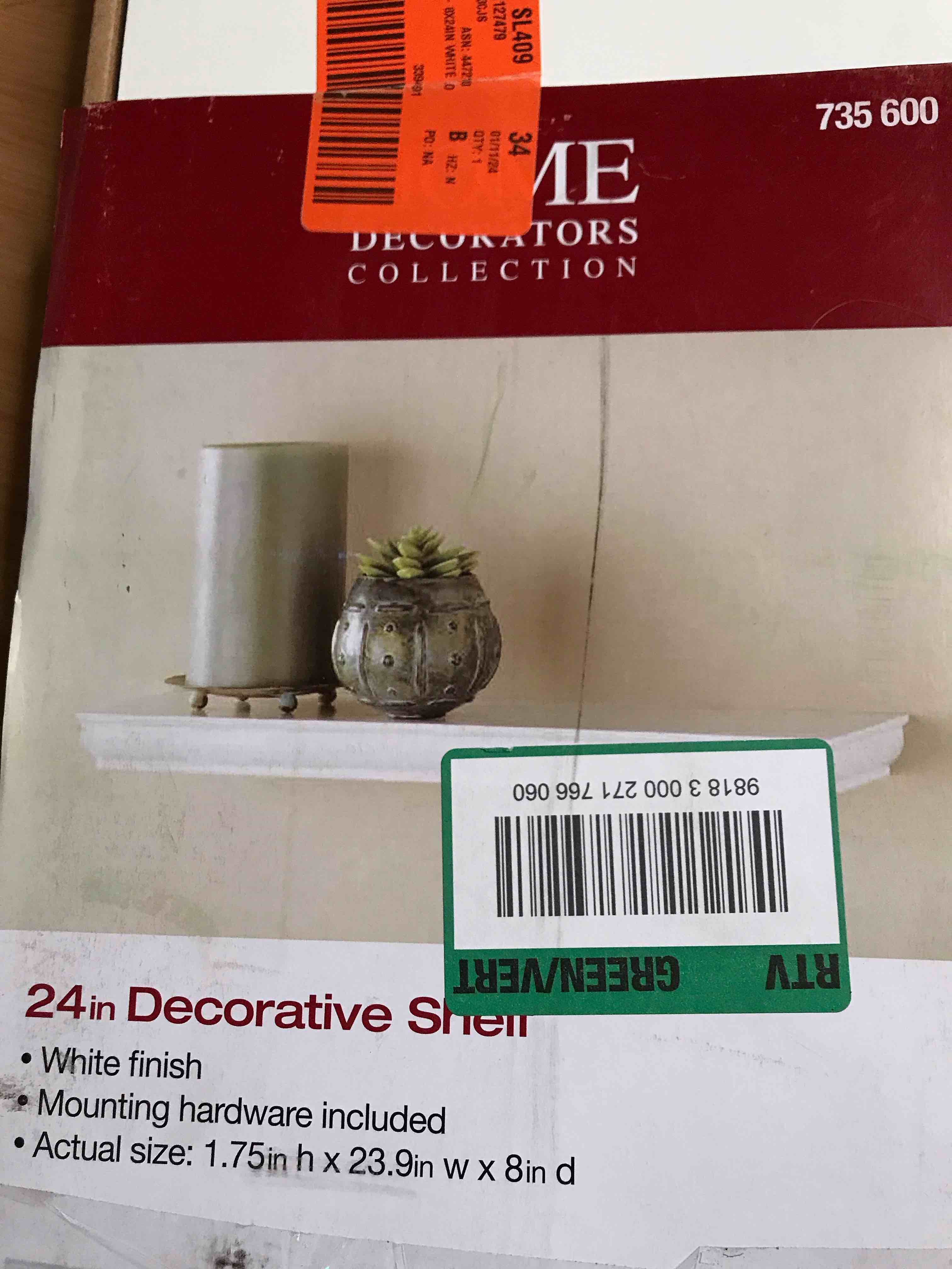 24 in. L x 8 in. W Profile White Shelf