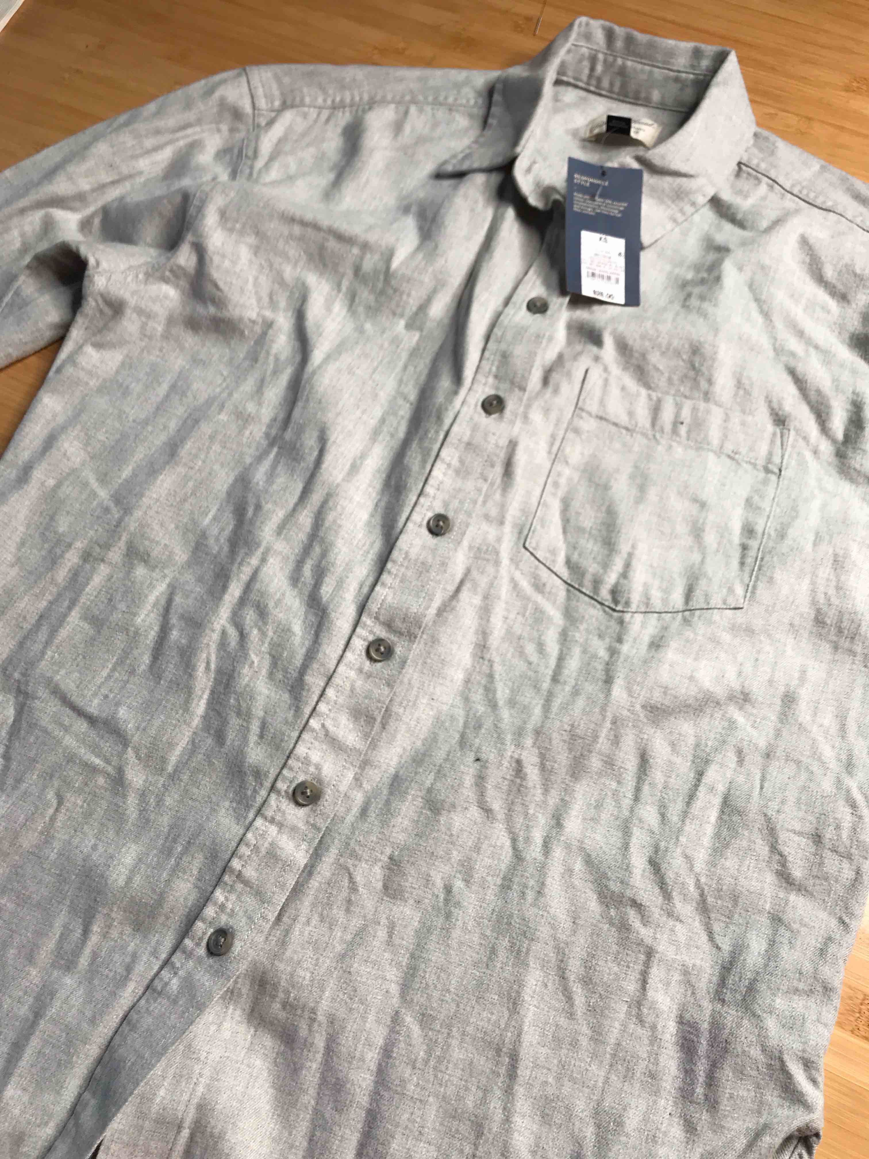 Women's Oversized Flannel Long Sleeve Collared Button-Down Shirt - Universal Thread™ Gray XS