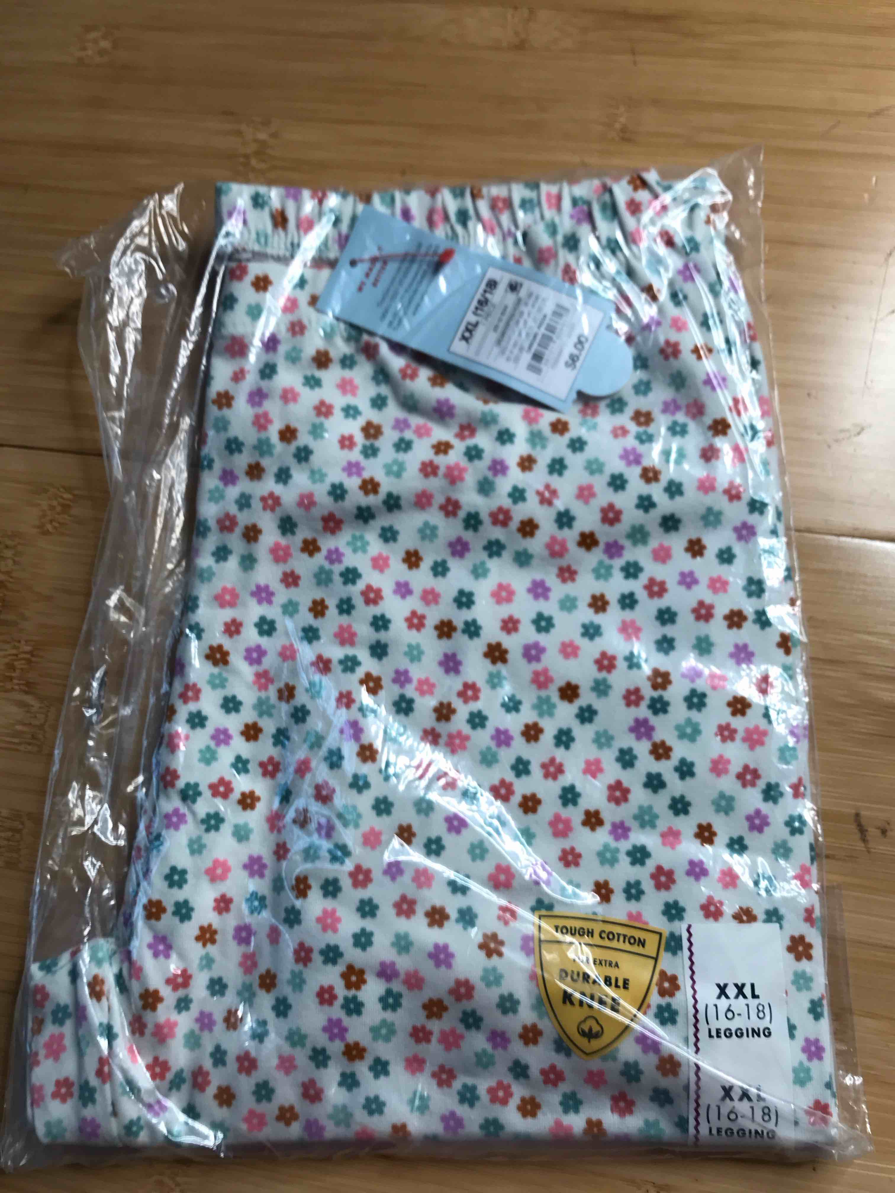 Girls' Floral Leggings - Cat & Jack™ Cream XXL
