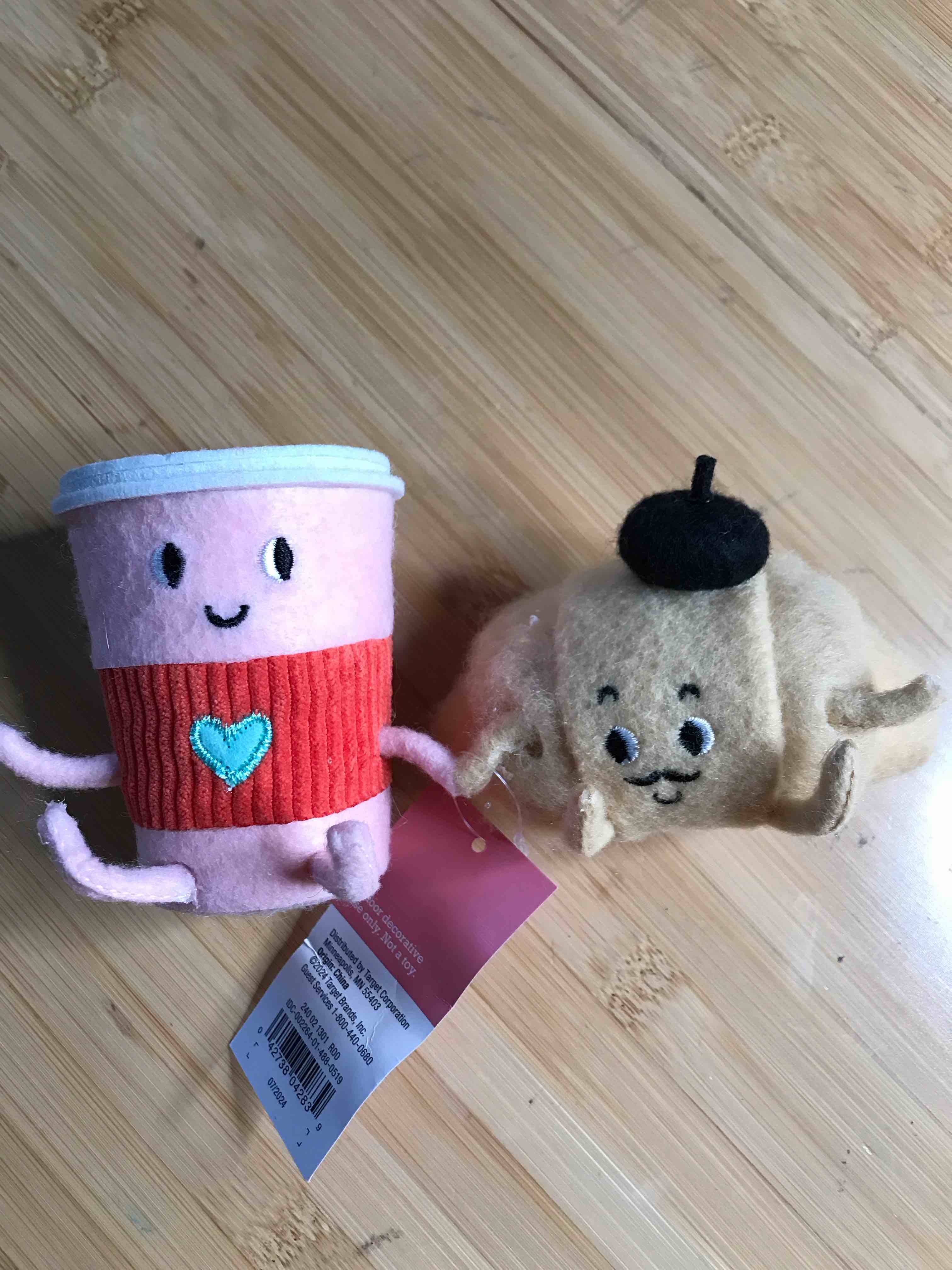 Felt Coffee and Croissant Duo Valentine's Day Figurine - Spritz™
