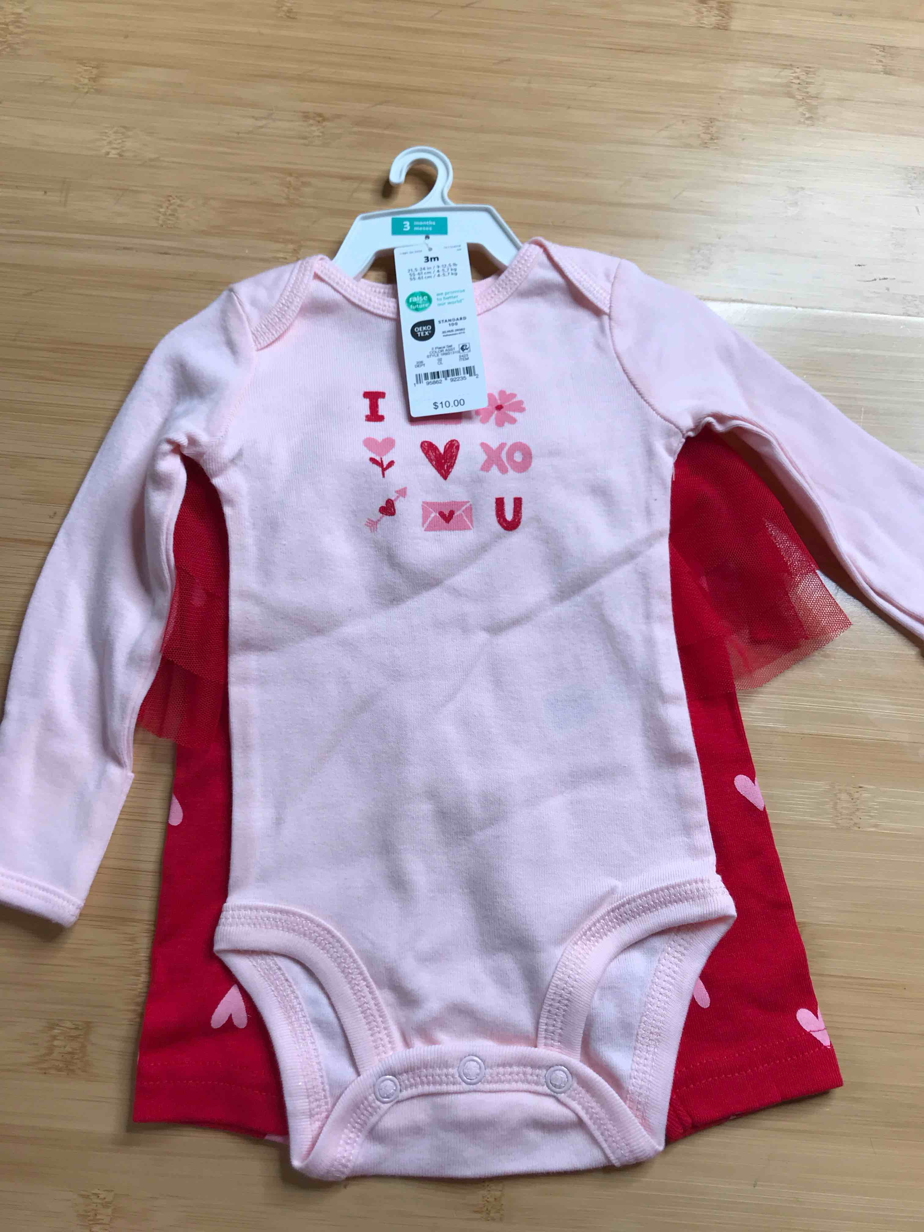Carter's Just One You®? Baby 2pc Valentine's Day I Love You Hearts Tutu Top & Bottom Set - 3M